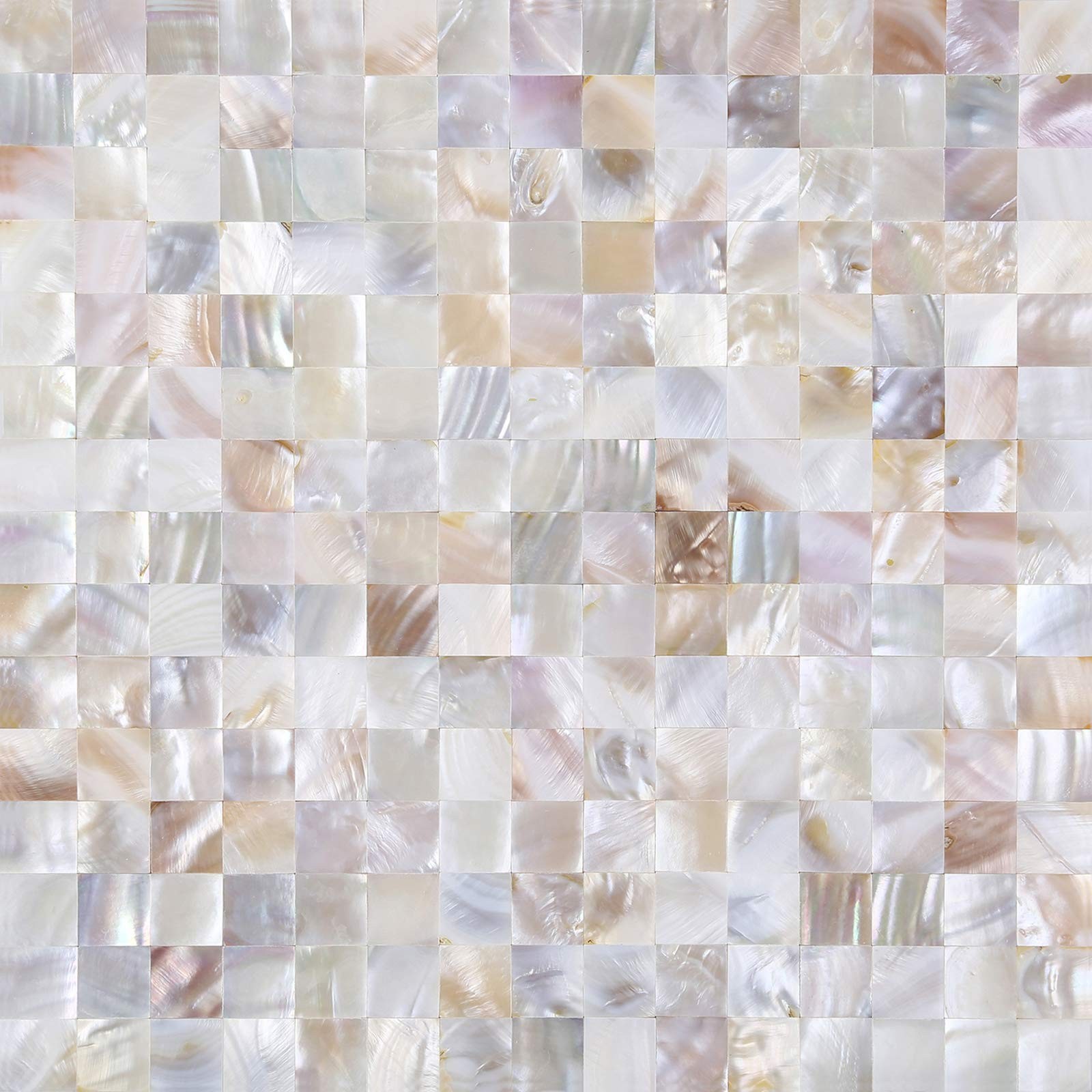 Self-adhesive mother of pearl mosaic peel and stick backsplash shell tiles