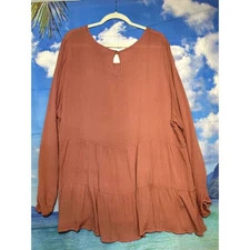 Women's Plus Size 3x Oak & Trellis NEW with Tag Mauve Color Babydoll waist LS