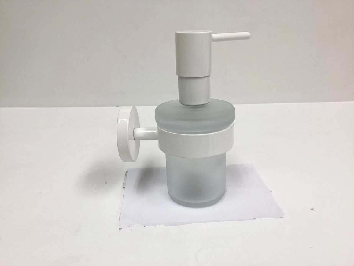 Rare Porte-verre Mural GROHE Europlus – Blanc/or, Laiton Et Verre (neuf)