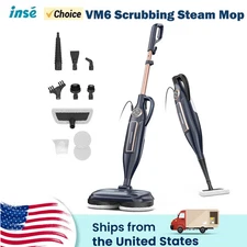 VM6 Scrubbing Steam Mop with Rotating Mop Pads 10 in 1 Lightweight Spin Mop 