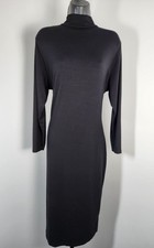 ASOS Curve Long Sleeve High Neck Back Out Dress-Black-SZ 20