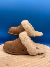 UGG Slipper Womens 6 Scuffette Shearling Style Brown Slip On Closed Toe 1106872