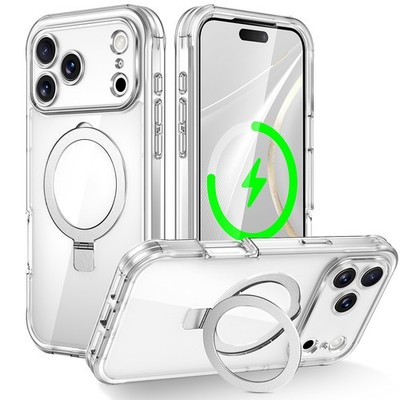 For iPhone 17 Pro Max 16 15 14 13 Case with Screen Protector Magnetic Ring Stand