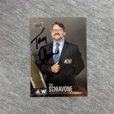 2021 Upper Deck AEW All Elite #79 Tony Schiavone Rainbow Foil Signed IP Auto