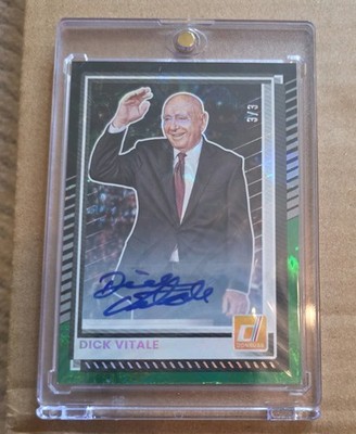 2025-26 Donruss Dick Vitale FOTL Black Green Auto /3 Broadcaster Autograph