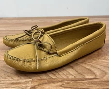Minnetonka Double Deerskin Softsole Moccassins Natural Women's Size 11 NEW