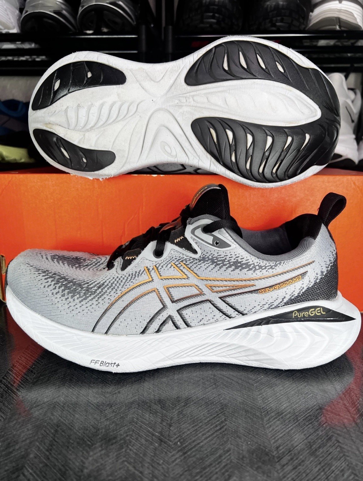 Asics Gel Cumulus 25 WIDE Men’s Running Gym Sneakers Shoes Black Grey - Size 8 image 3