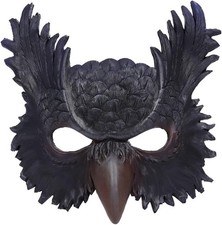 Owl Mask Halloween Masquerade Foam Bird Animal Half Face for...