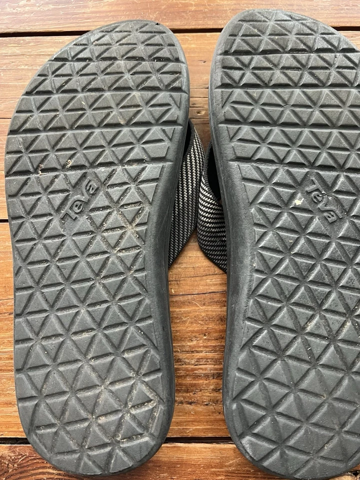 Chanclas Teva Juveniles, Talla 7, Negro Blanco, Niño Niña, Playa, Piscina Foto 4 de 4