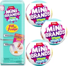 Mini Brands Mini Minis Fill The Fridge Playset & 3x  Packs COMBO Set