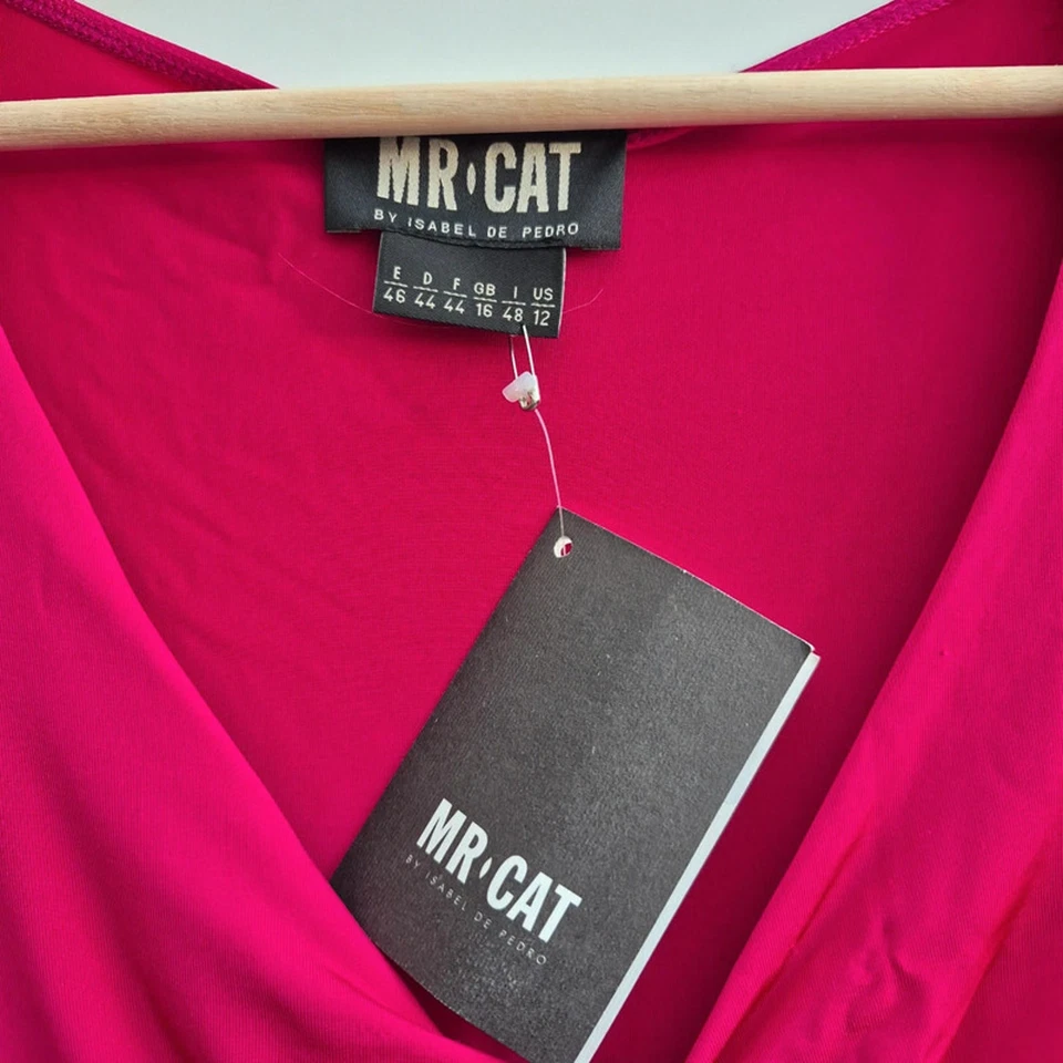 Mr Cat by Isabel de Pedro Blouse 16 Hot Pink V Neck Half Sleeve - Image 2 of 4