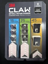 3M CLAW Drywall Picture Hangers Kit 15 25 45 lb with Spot Markers