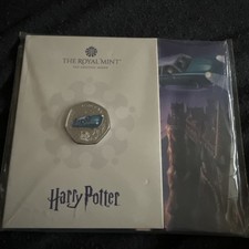 ROYAL MINT 2025 HARRY POTTER THE FLYING CAR 50p COLOURED COIN PACK - SEALED