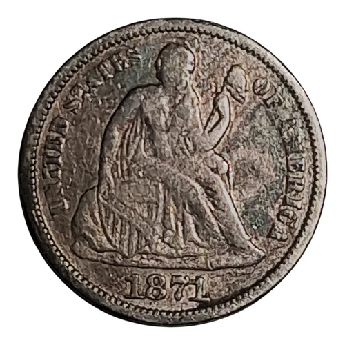 1871-S Seated Liberty Dime AG Silver 10C San Francisco #940