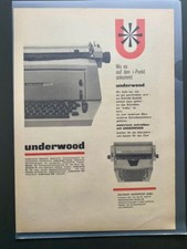 1961 Underwood Schreibmaschine Raphael Original Vintage Advert Werbung Reklame