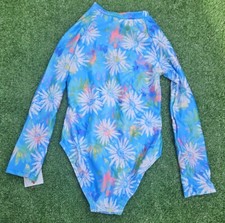 Cat And Jack Girl's Long Sleeve Swimsuit, Size 4/5, Blue