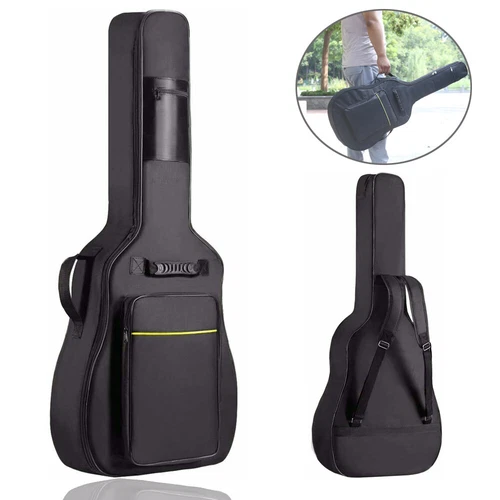 Acoustic Guitar Electric Bass Case Padded Protective Gig Bag W/ Straps Backpack