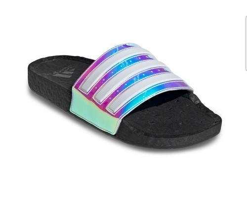 adidas Adilette Boost Slide Iridescent Black Men Unisex Slip On Sandals FZ2565 | Kixify Marketplace