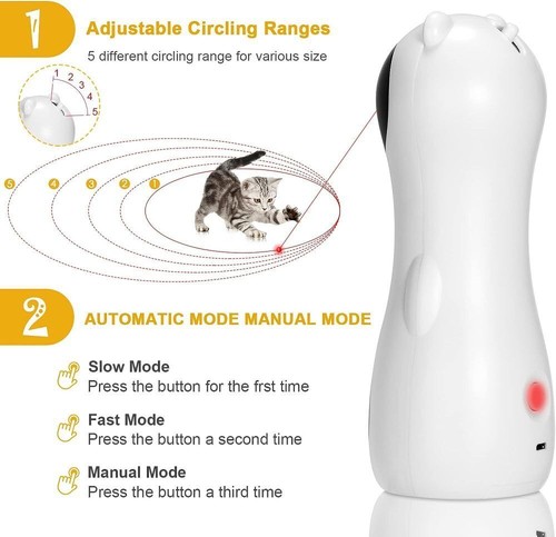 Automatic Laser Cat Toy Interactive Smart Kitten Laser Toy for Indoor Cats Dogs - Picture 4 of 9