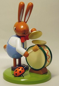 OSTERHASE mit Trommel & Käfer NEU Hase Erzgebirge Ostern ...