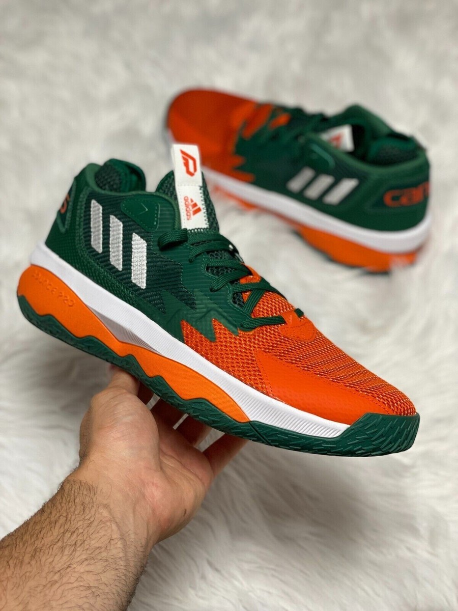 Adidas Dame PE Miami Hurricane Mens Shoes Green Orange GZ9712