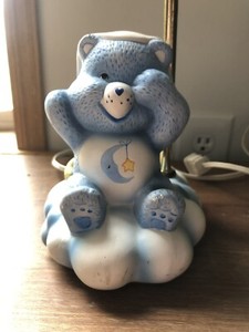 1983 Care Bears Bedtime Bear Ceramic Lamp American Greetings Vintage - Works!