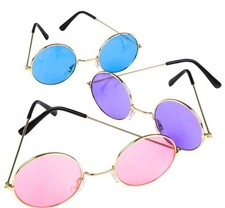 4 Pairs John Lennon Style Sun Glasses Shades Various Colors 60s Hippy Party