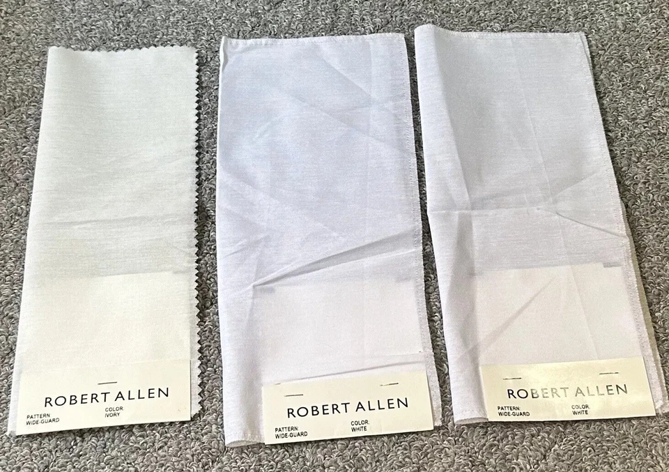 Robert Allen 3 Fabric Samples Approx 10” x 12” White 8.5” x 11.75” Ivory Crafts - Image 2 of 4