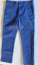 JCrew Crewcuts Pants Boys Size 6 Skinny Blue Cotton Chino, Adjustable Waist EUC