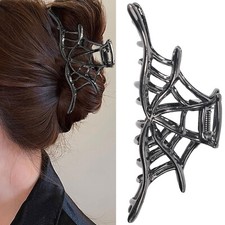 Halloween Hair Clips Spider Web Hair Clip Metal Web Hair Claw Clip for Hallow...