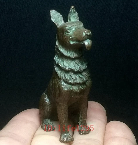 chinese Bronze Carving dog Figurine Statue gift Collection H6.5 CM not antique - Picture 3 of 9