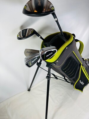 Golf Clubs, Top Flite Junior 5 Clubs Golf Set~Green/Gray kids Bag