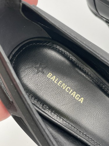 Balenciaga Black Knife Leather Cut Out Stiletto Pump Heels Shoes Sz 37 US 7 - Picture 12 of 12