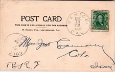 1905 Venice CA Doane Cancel Card - L27260