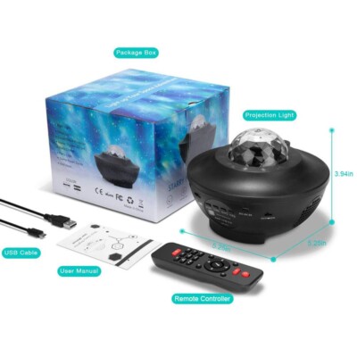 Star Projector with Bluetooth Speaker and Remote, Room Decor, Christmas