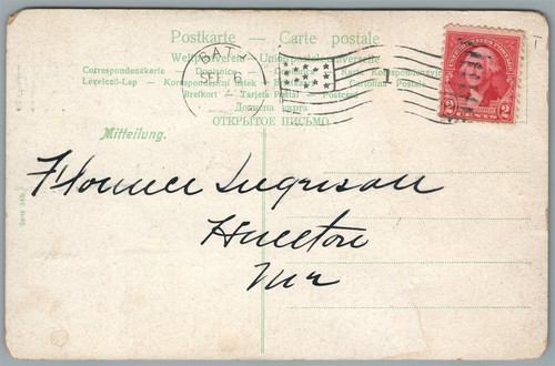 POSTAL ANTIGUA DE VARIOS BEBÉS caras de flores - Imagen 2 de 2