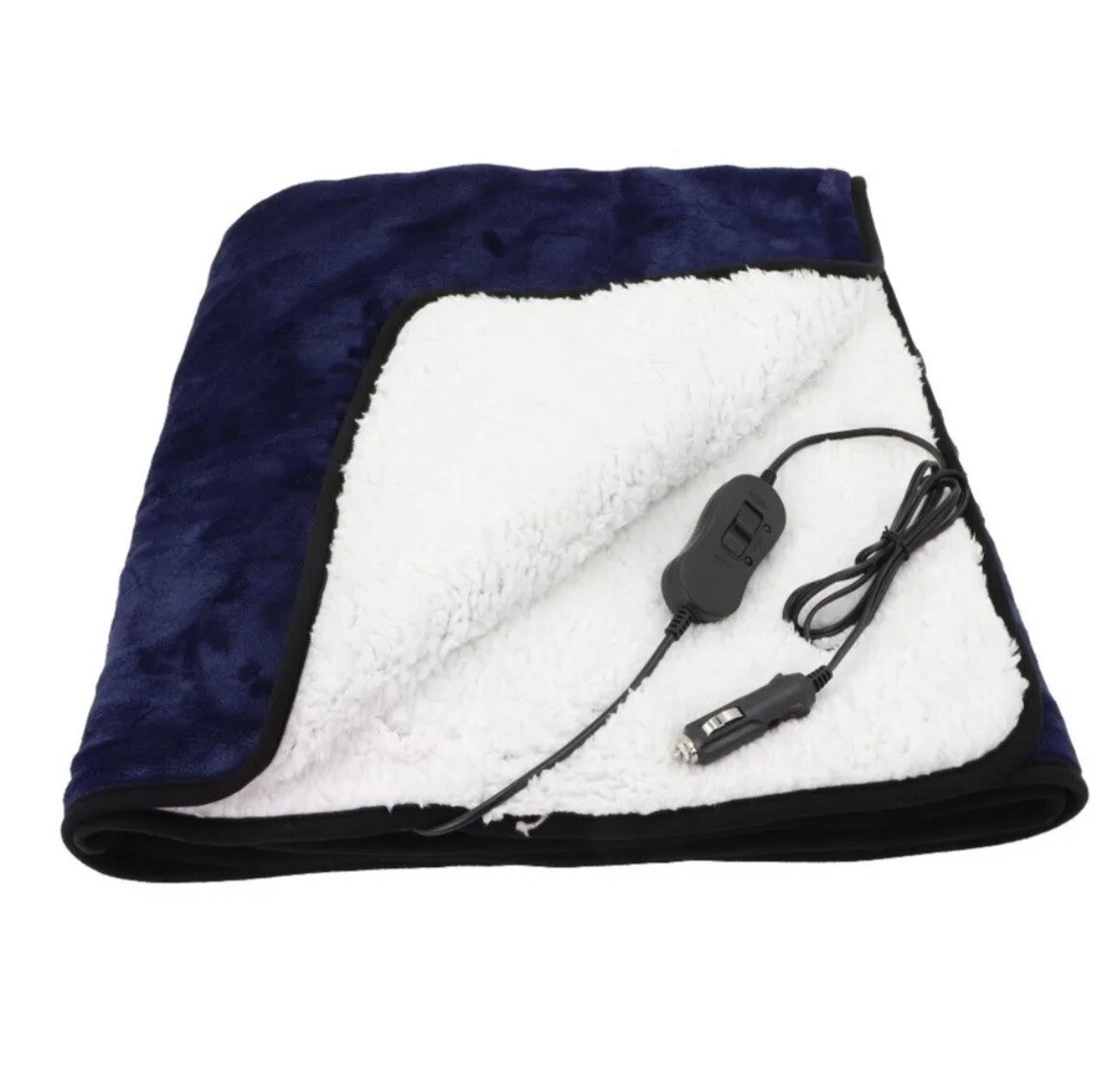 Goodyear 12V Plush and Sherpa Heated Blanket, Blue eBay