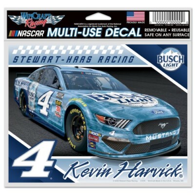 Kevin Harvick 2020 Wincraft #4 Buschhhhh Light Mustang 4.5x5.5 Multi ...