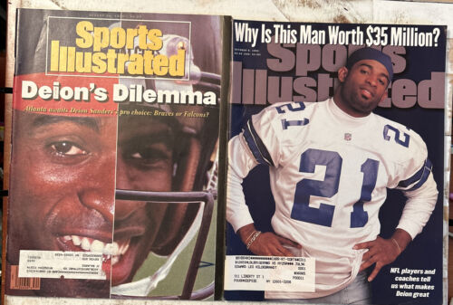 Deion Sanders Sports Illustrated 1992 Deion’s Dilemma & Worth $35 Million? Lot - Afbeelding 1 van 3