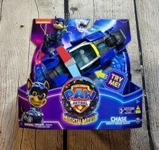 PAW Patrol: The Mighty Movie, Toy Car with Lights, Sounds & Chase Figure  New