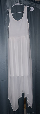NWT H& M DIVIDED BRAND MAXI DRESS OFF WHITE TANK SHEER BOTTOM LINING SZ 8 BRIDAL