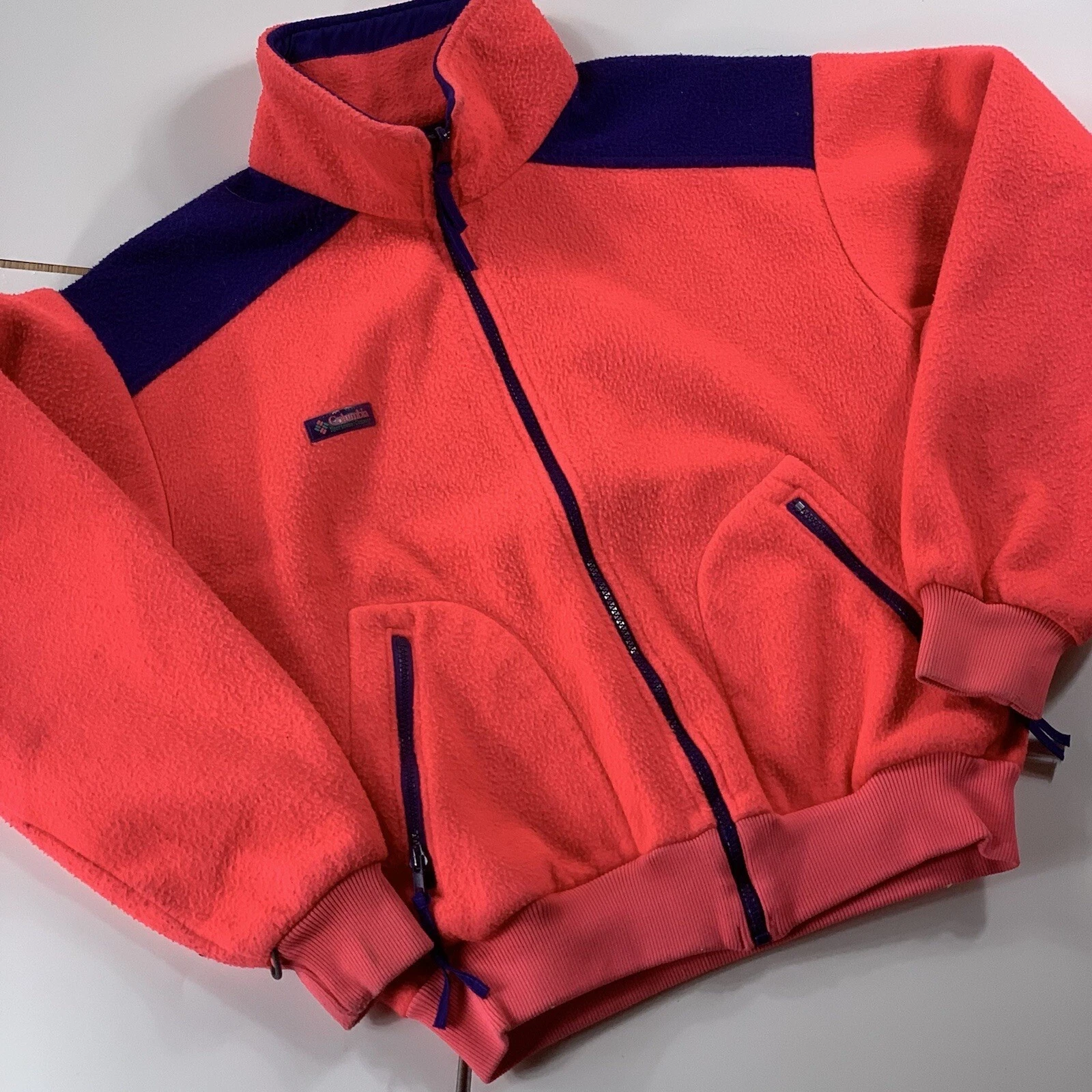 Columbia Fleece Jacker BOXY Medium USA Made Bright Pink Vintage 90’s SKI