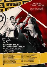 WITHIN TEMPTATION / EVANESCENCE "WORLDS COLLIDE TOUR 2022" EUROPE CONCERT POSTER
