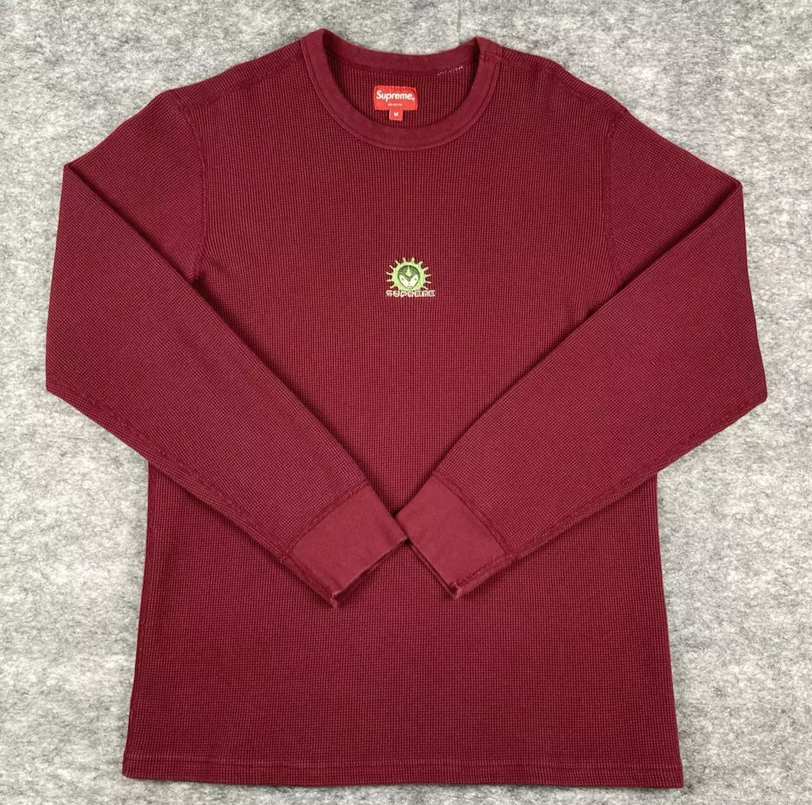 Chemise Supreme Homme M Vampire Thermique Gaufré Tricot Col Rond Rouge Manches Longues
