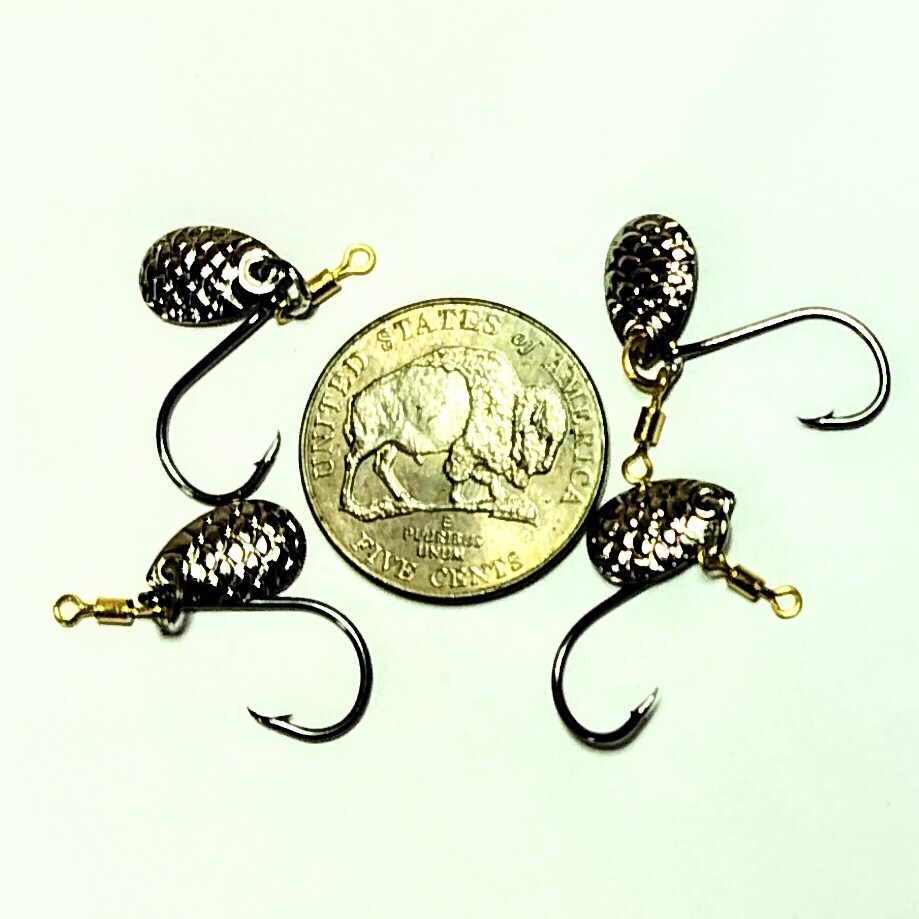 4 gram fishing lures Four (4) Fly Rod Fishing Lures Spoons, Ultra-light, 0.41 Grams, Silver, #8  Hooks
