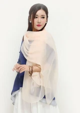 100% Silk Scarf Women neckerchief Shawl Wrap solid color light orange MY115-16