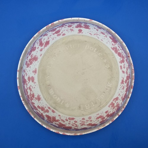 Bennington Potters Vermont Morning Glory Pink Serving Bowl 10.5" Rolled Edge - Picture 4 of 7