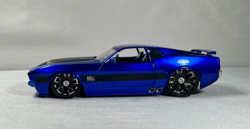 JADA TOYS 1/24 SCALE BIGTIME MUSCLE BLUE 1973 FORD MACH 1 MUSTANG - CUSTOM - Photo 1 sur 17
