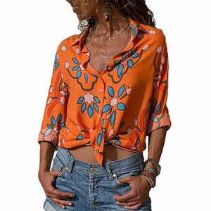 Floral-Casual-Jumper-V-Neck-Top-Tops-T-Shirt-Pullover-O-Neck-Fashion-Blouse