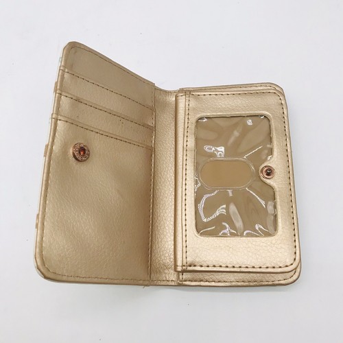 Buxton White with Stars Thin Profile Wallet Card Holder ID Holder Slide Pockets - Picture 5 of 9